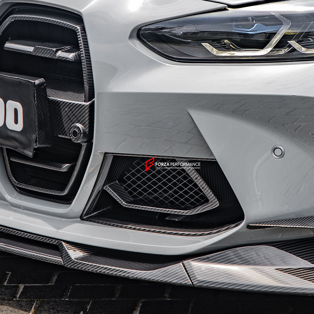 AUTHENTIC SOOQOO CARBON FRONT BUMPER AIR VENT TRIMS for BMW M3 G80 G81 2020+ M4 G82 G83 2021+
