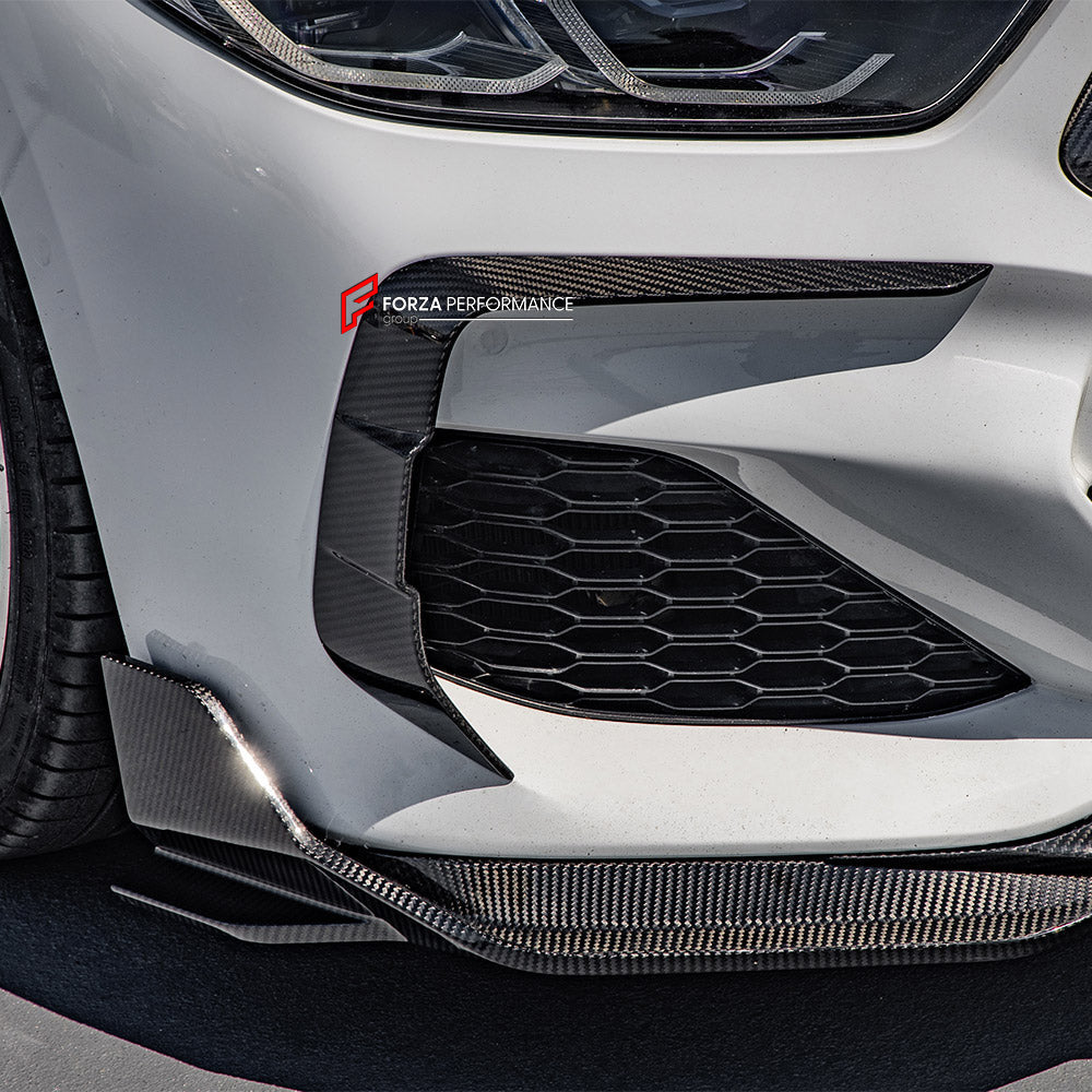 AUTHENTIC SOOQOO CARBON FRONT BUMPER CANARDS for BMW 8 SERIES G14 G15 G16 2018+