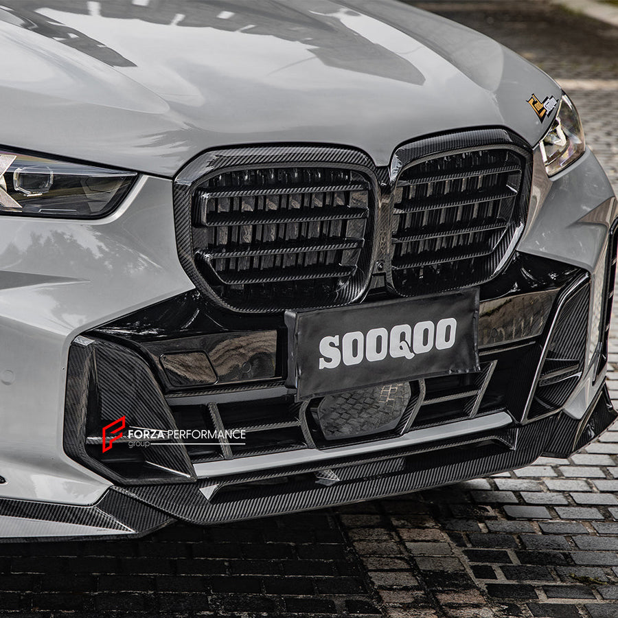 Buy Now AUTHENTIC SOOQOO CARBON FRONT BUMPER CENTER TRIM for BMW X5 G05 LCI 2024+ and upgrade car parts from SIR Tuning at the Best Price. Headlights, Tail lights, Bodykits, Navigations, Carbon body kit and more - Fast & Free Shipping within Europe, US & Worldwide.