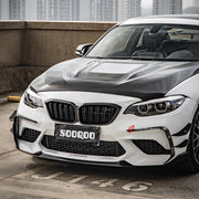 AUTHENTIC SOOQOO CARBON FRONT BUMPER CANARDS for BMW M2 F87 2015 - 2021