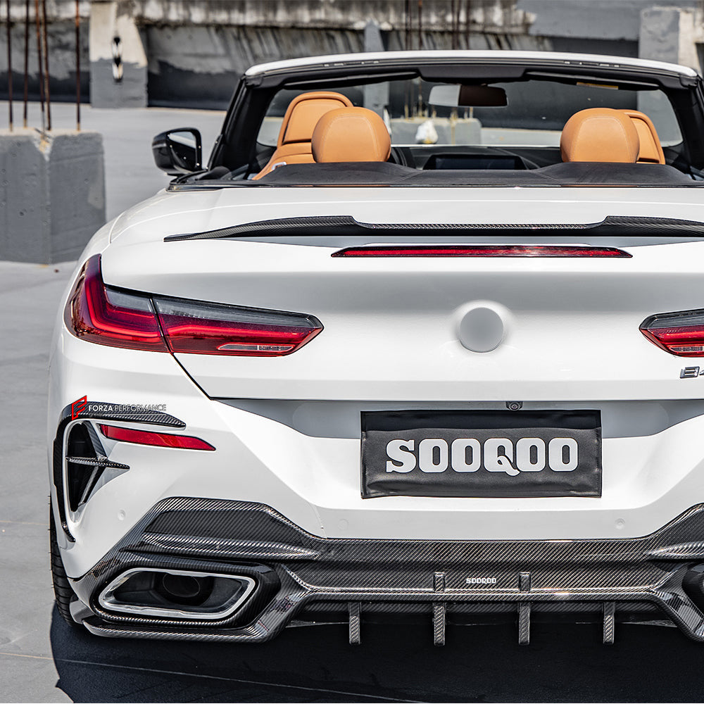 AUTHENTIC SOOQOO CARBON REAR BUMPER CANARDS for BMW 8 SERIES G14 G15 G16 2018+