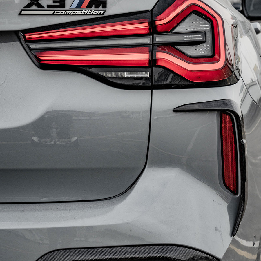 Buy Now AUTHENTIC SOOQOO CARBON REAR BUMPER CANARDS for BMW X3M F97 LCI 2022+ and upgrade car parts from SIR Tuning at the Best Price. Headlights, Tail lights, Bodykits, Navigations, body kit and more - Fast & Free Shipping within Europe, US & Worldwide.