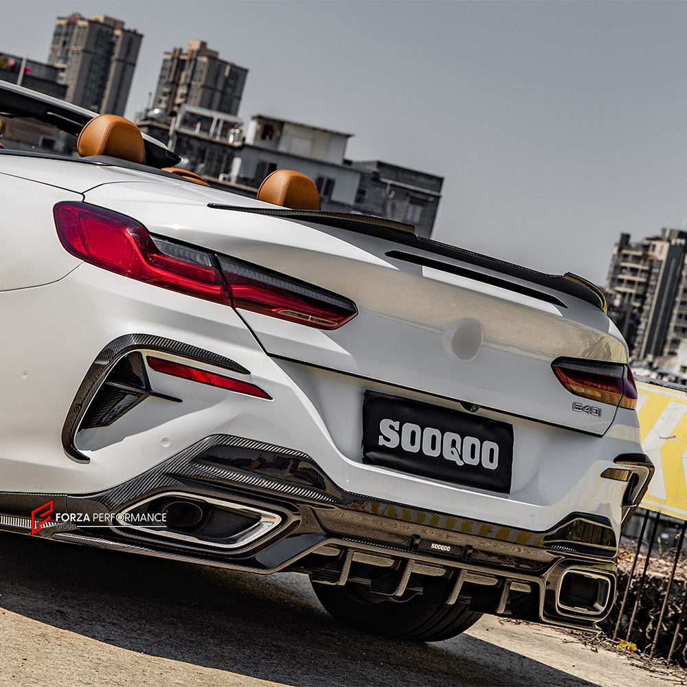 AUTHENTIC SOOQOO CARBON REAR DIFFUSER for BMW 8 SERIES G14 G15 CONVERTIBLE CABRIOLET CABRIO COUPE 2018+