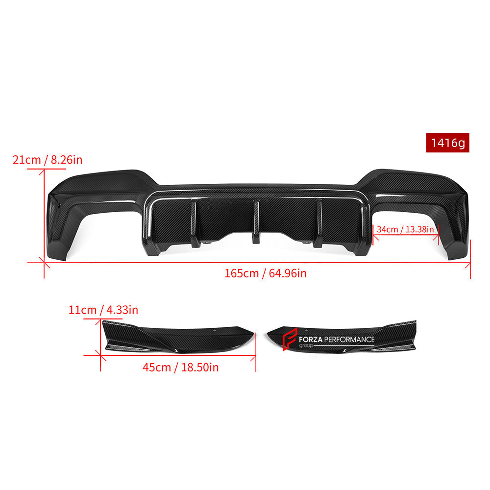 AUTHENTIC SOOQOO CARBON REAR DIFFUSER for BMW X3M F97 LCI 2022+