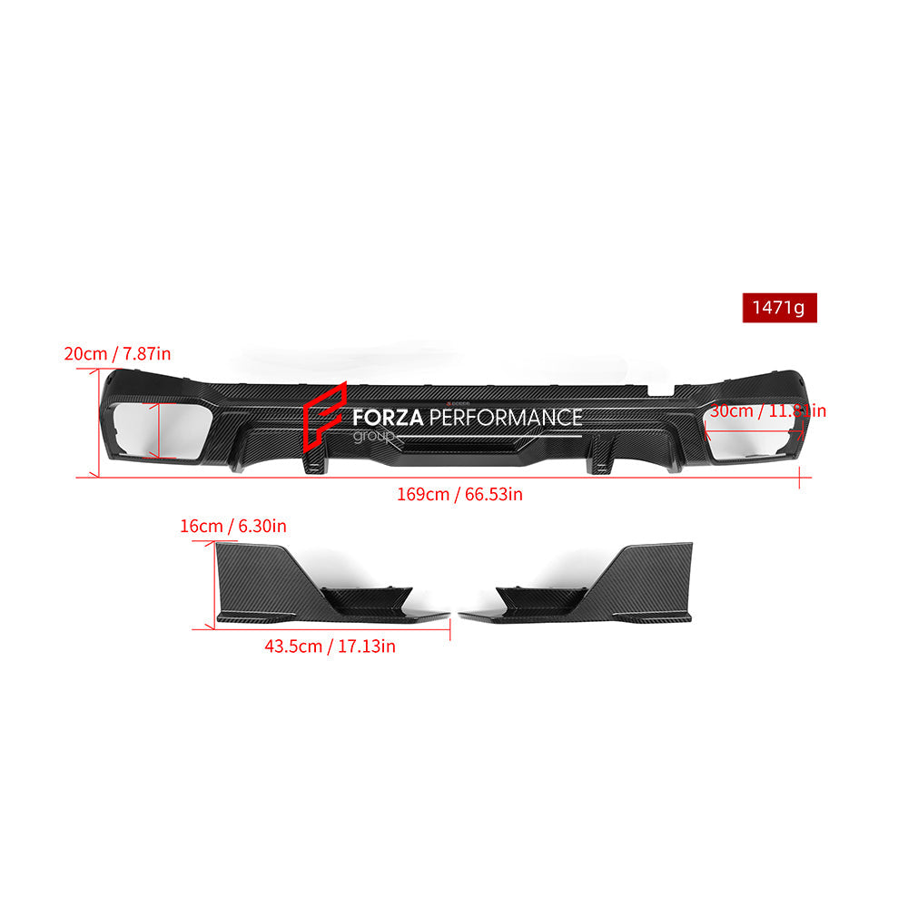 AUTHENTIC SOOQOO CARBON REAR DIFFUSER for BMW X5 G05 2019+