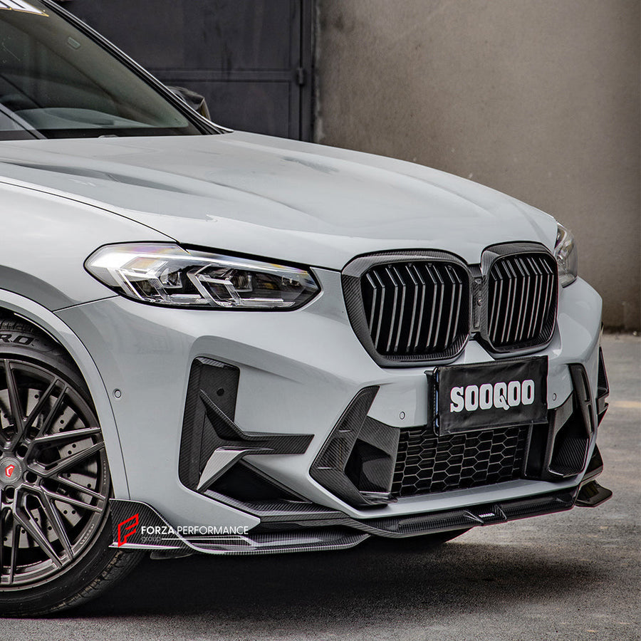 Buy Now AUTHENTIC SOOQOO DRY CARBON FRONT LIP for BMW X3M F97 LCI X4M F98 LCI 2022+ and upgrade car parts from SIR Tuning at the Best Price. Headlights, Tail lights, Bodykits, Navigations, body kit and more - Fast & Free Shipping within Europe, US & Worldwide.