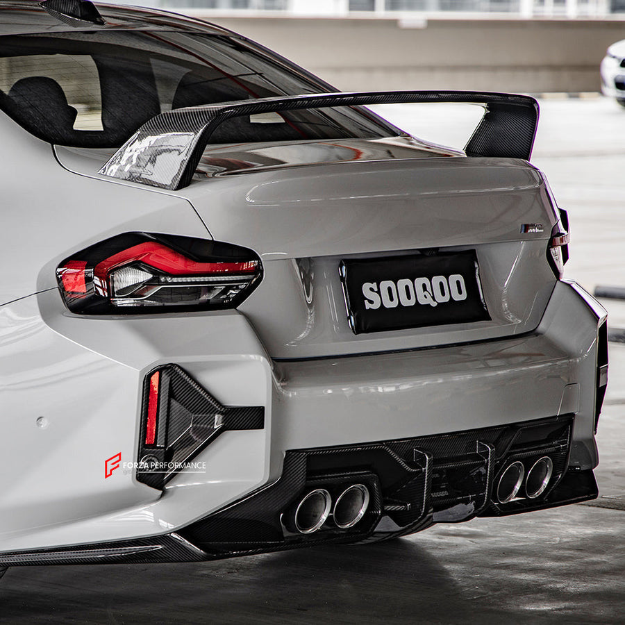 Buy Now AUTHENTIC SOOQOO DRY CARBON REAR BUMPER TRIMS for BMW M2 G87 2023+ and upgrade car parts from SIR Tuning at the Best Price. Headlights, Tail lights, Bodykits, Navigations, Carbon body kit and more - Fast & Free Shipping within Europe, US & Worldwide.