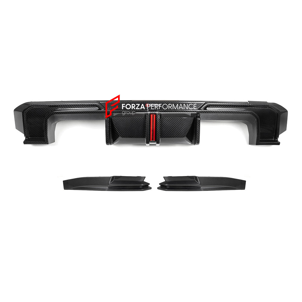 AUTHENTIC SOOQOO DRY CARBON REAR DIFFUSER with BRAKE LIGHT for BMW M3 G80 G81 2020+ M4 G82 G83 2021+
