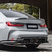 AUTHENTIC SOOQOO DRY CARBON REAR DIFFUSER with BRAKE LIGHT for BMW M3 G80 G81 2020+ M4 G82 G83 2021+