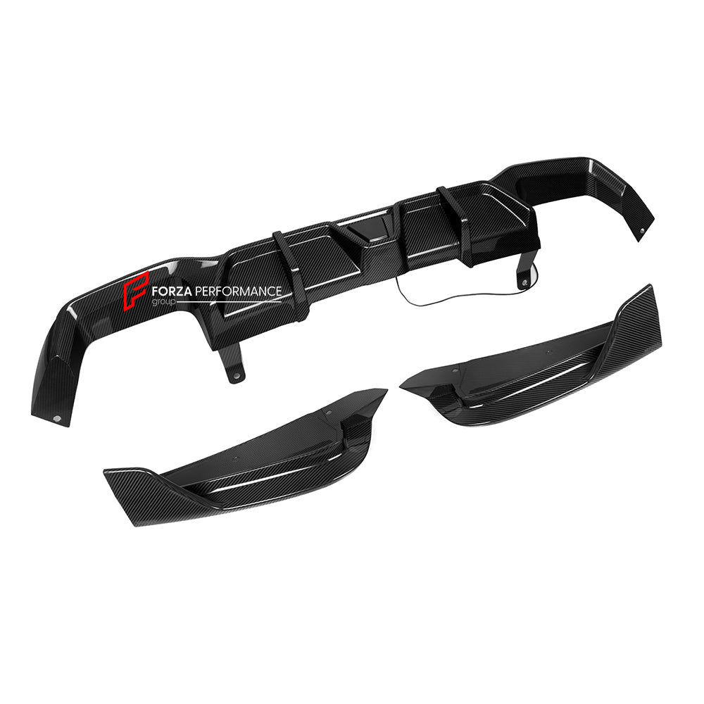 AUTHENTIC SOOQOO DRY CARBON REAR DIFFUSER with BRAKE LIGHT for BMW X4M F98 LCI 2022+