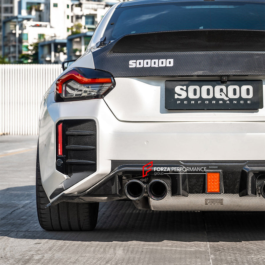 Buy Now AUTHENTIC SOOQOO DRY CARBON REAR DIFFUSER with BRAKE LIGHT for BMW M2 G87 2023+ and upgrade car parts from SIR Tuning at the Best Price. Headlights, Tail lights, Bodykits, Navigations, Carbon body kit and more - Fast & Free Shipping within Europe, US & Worldwide.