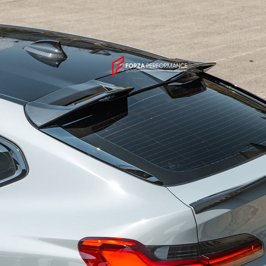 Buy Now AUTHENTIC SOOQOO DRY CARBON ROOF SPOILER for BMW X4M F98 LCI 2022+ and upgrade car parts from SIR Tuning at the Best Price. Headlights, Tail lights, Bodykits, Navigations, body kit and more - Fast & Free Shipping within Europe, US & Worldwide.