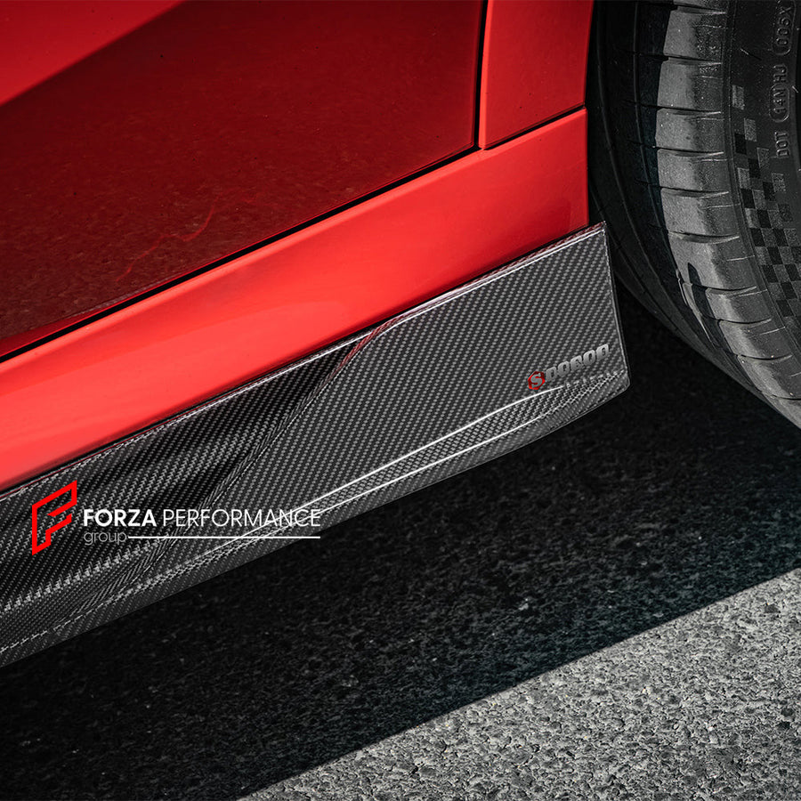 Buy Now AUTHENTIC SOOQOO DRY CARBON SIDE SKIRTS for BMW X6 G06 2020+ X6M F96 2020+ and upgrade car parts from SIR Tuning at the Best Price. Headlights, Tail lights, Bodykits, Navigations, Carbon body kit and more - Fast & Free Shipping within Europe, US & Worldwide.