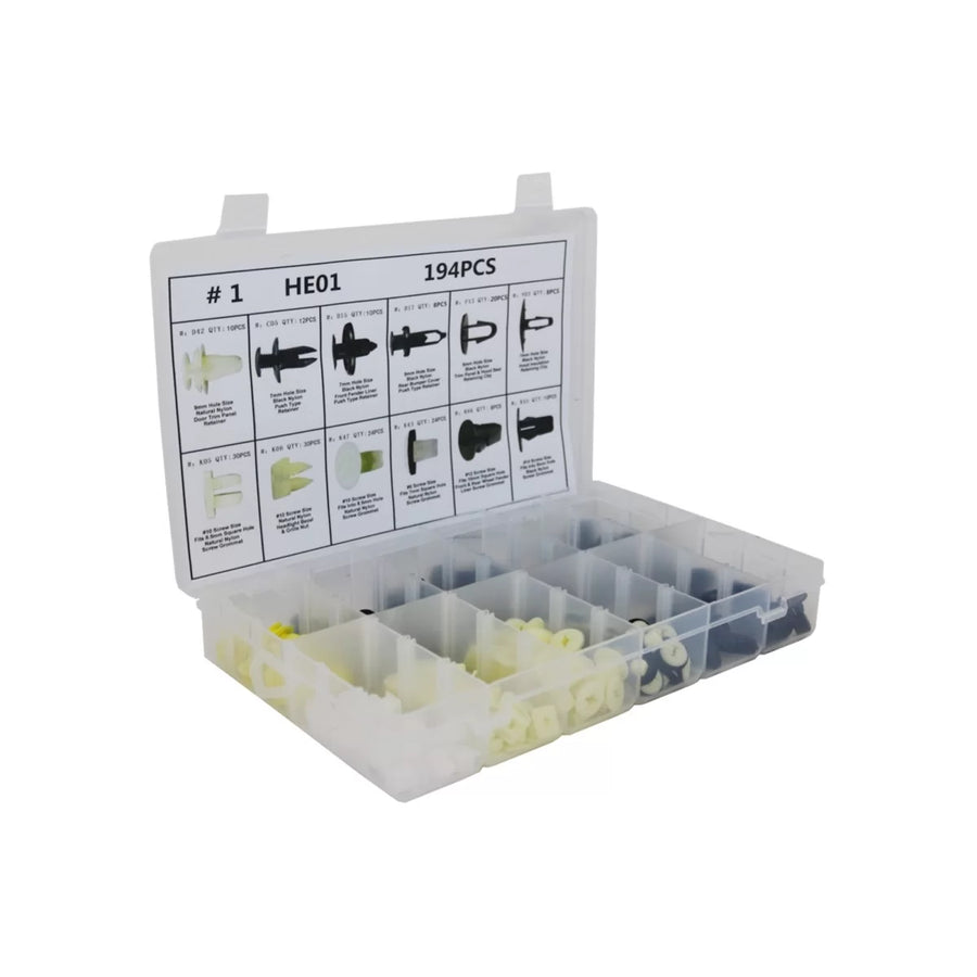 Auto Clips Plastic fasteners Kit 194 pcs – product image 1