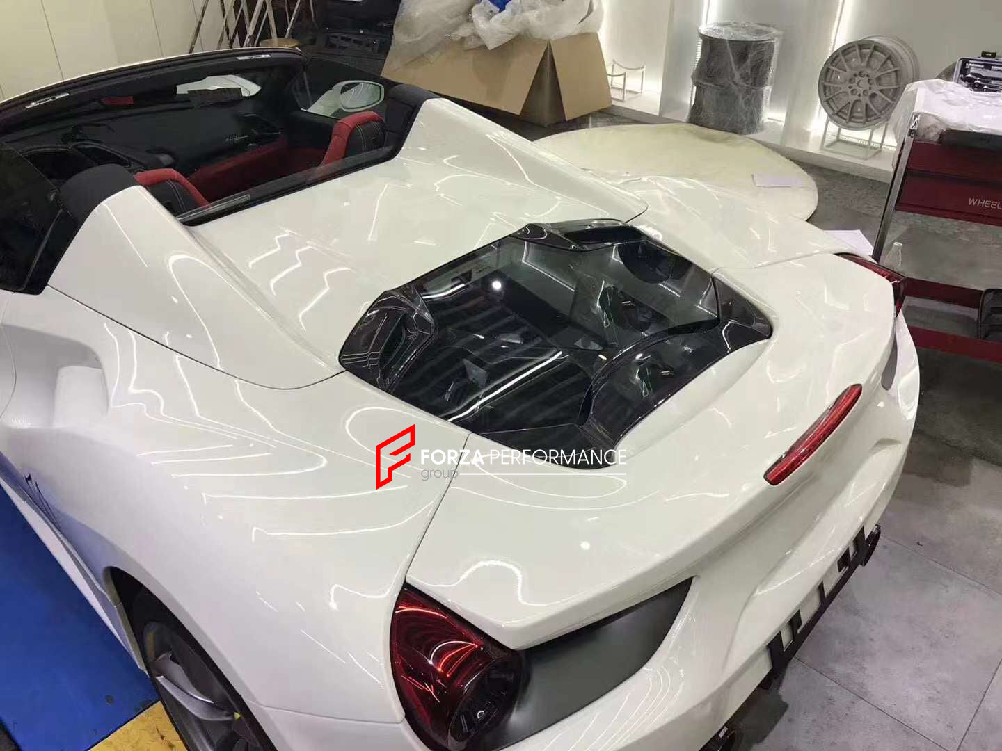 TRANSPARENT ENGINE COVER for FERRARI 488 SPIDER 2016 - 2020