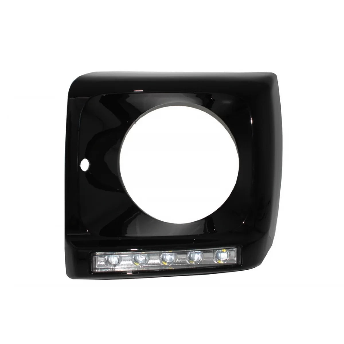 Black Headlights Covers with LED DRL Chrome Daytime Running Lights suitable for Mercedes G-Class W463 (1989-up) G65 Design Bl