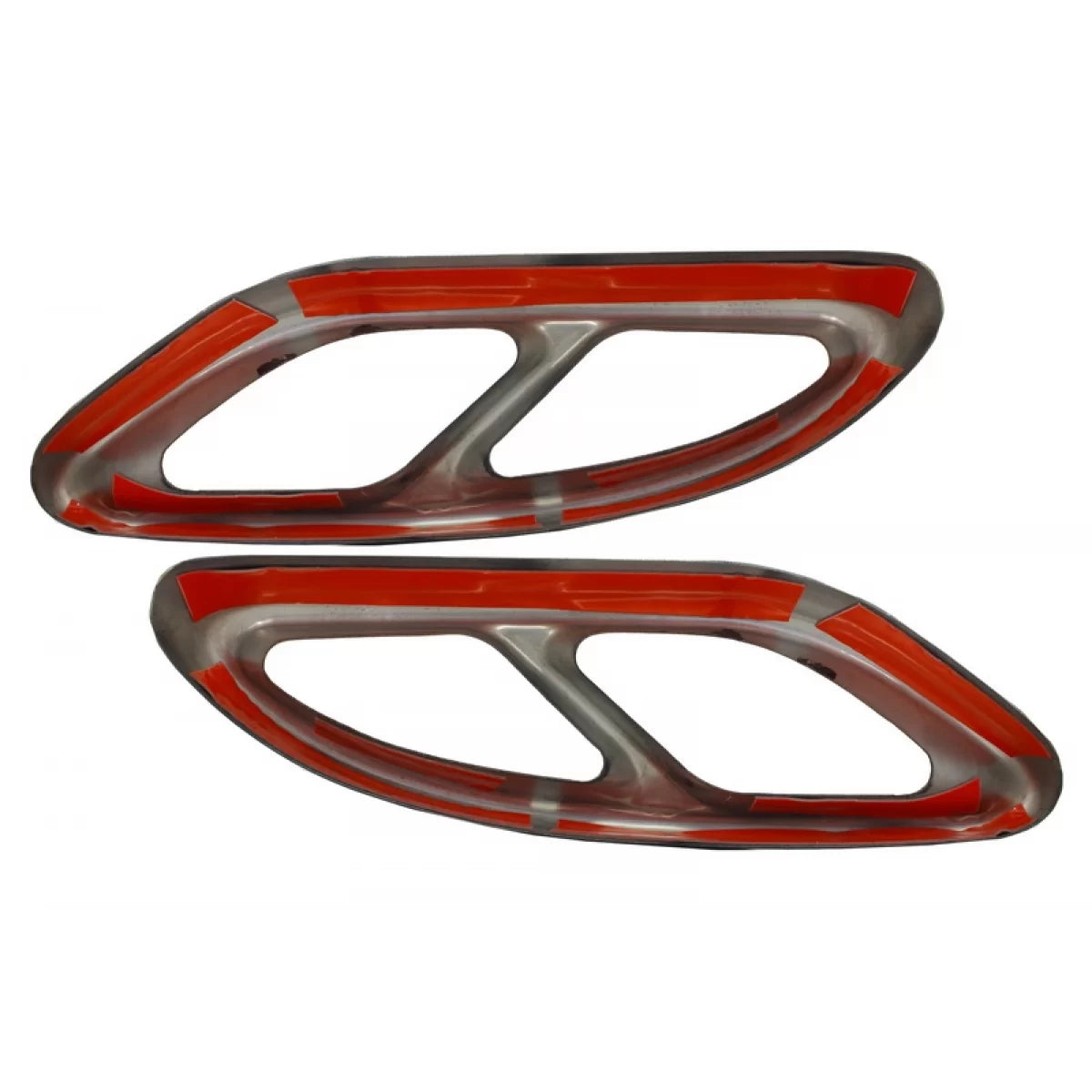 Black Muffler Tips Covers suitable for Mercedes C-Class W205 S65 E65 GLE W166 X166 GLC W253 Sport Design – product image 1
