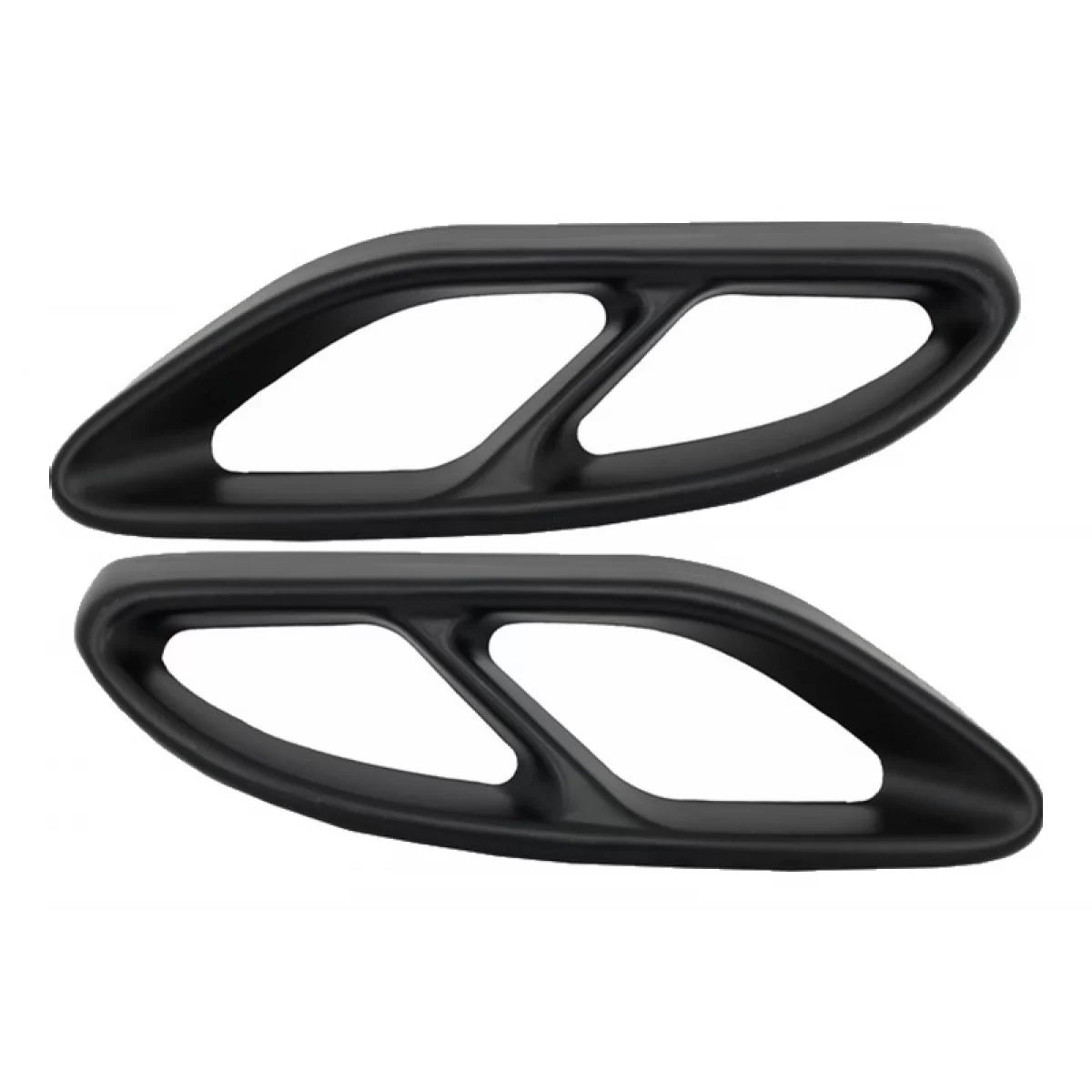 Black Muffler Tips Covers suitable for Mercedes C-Class W205 S65 E65 GLE W166 X166 GLC W253 Sport Design – product image 1