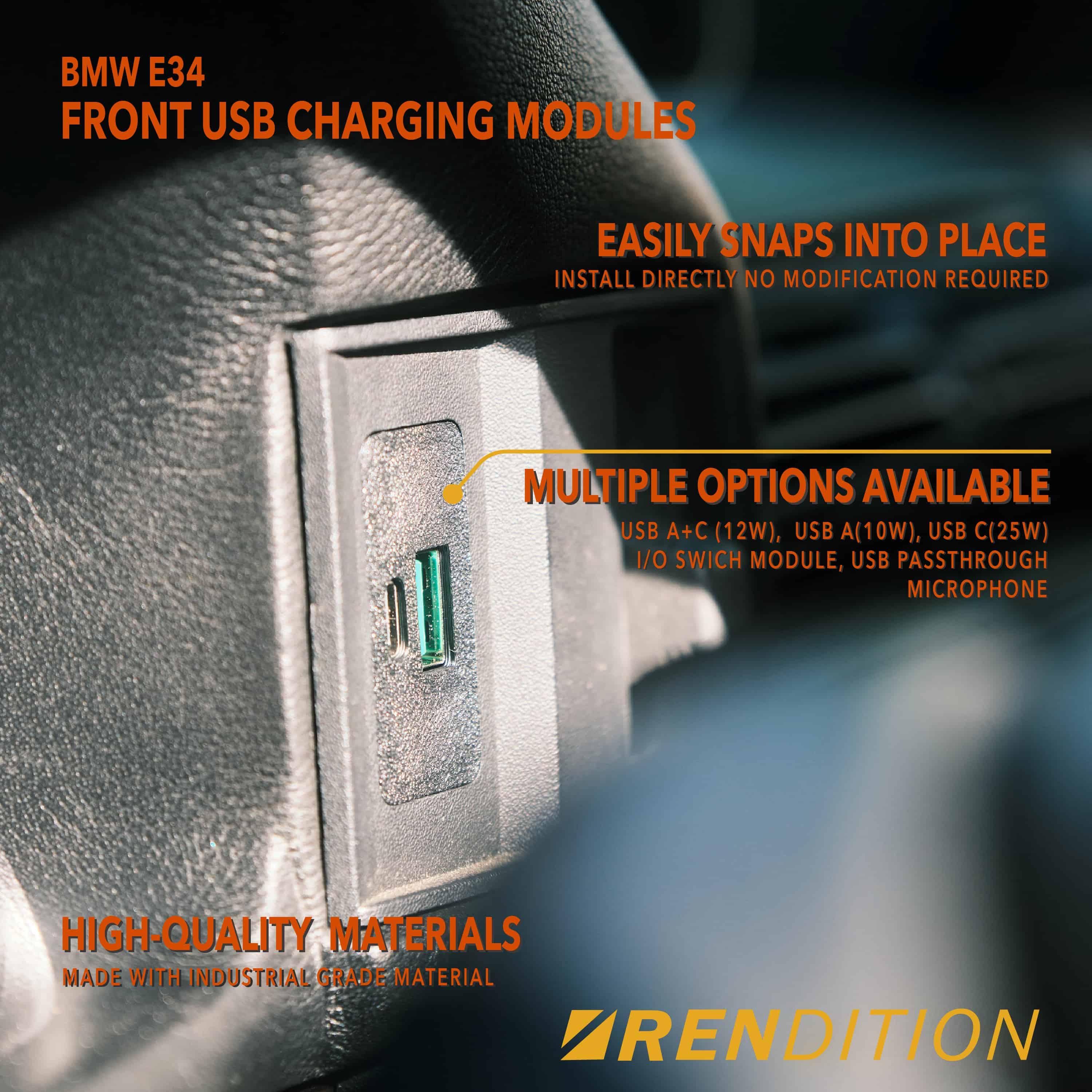 BMW E34 FRONT USB CHARGING MODULES