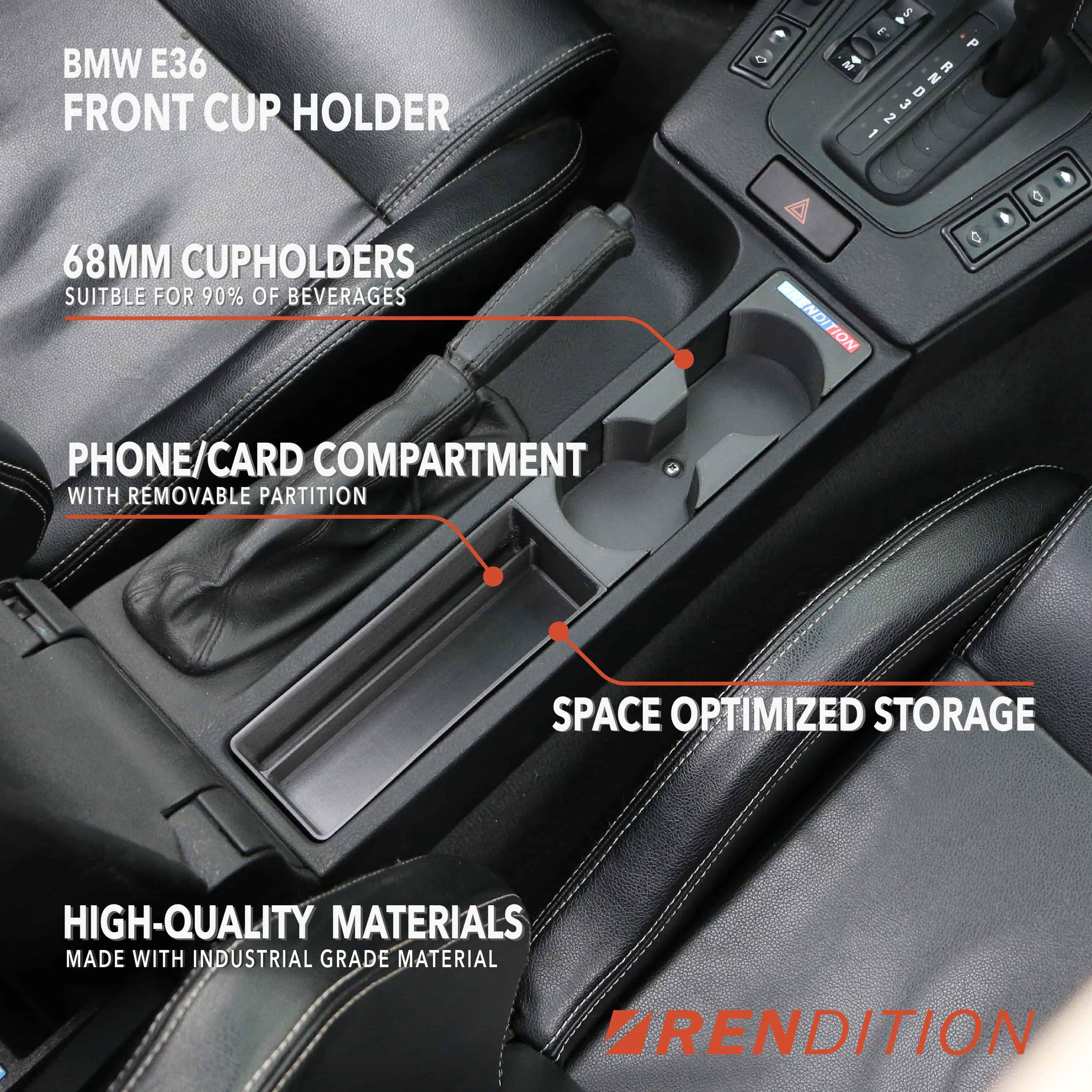 BMW E36 FRONT CUP HOLDER V3