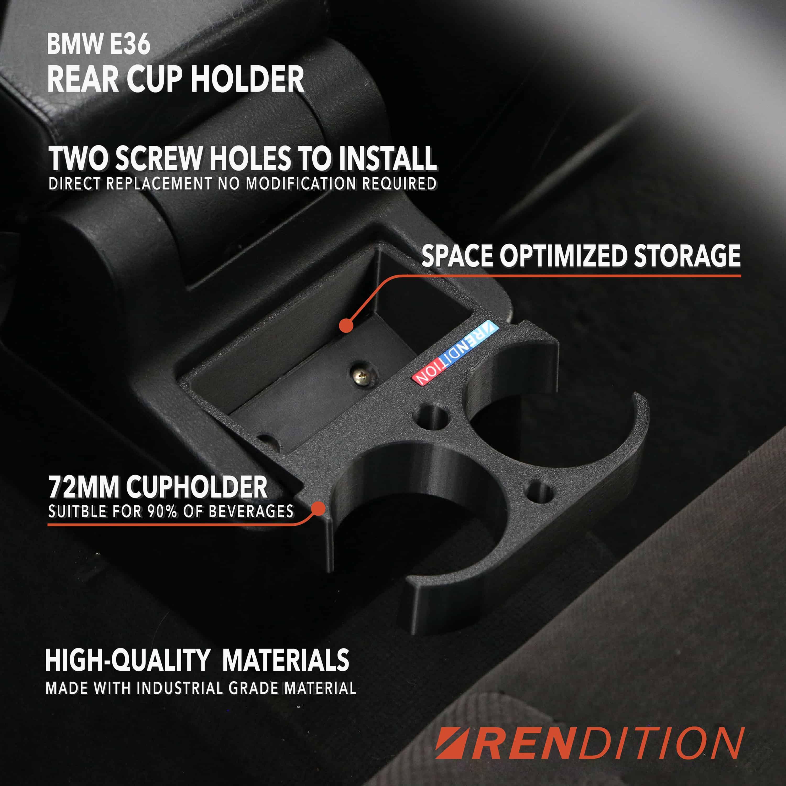 BMW E36 REAR CUP HOLDER V3