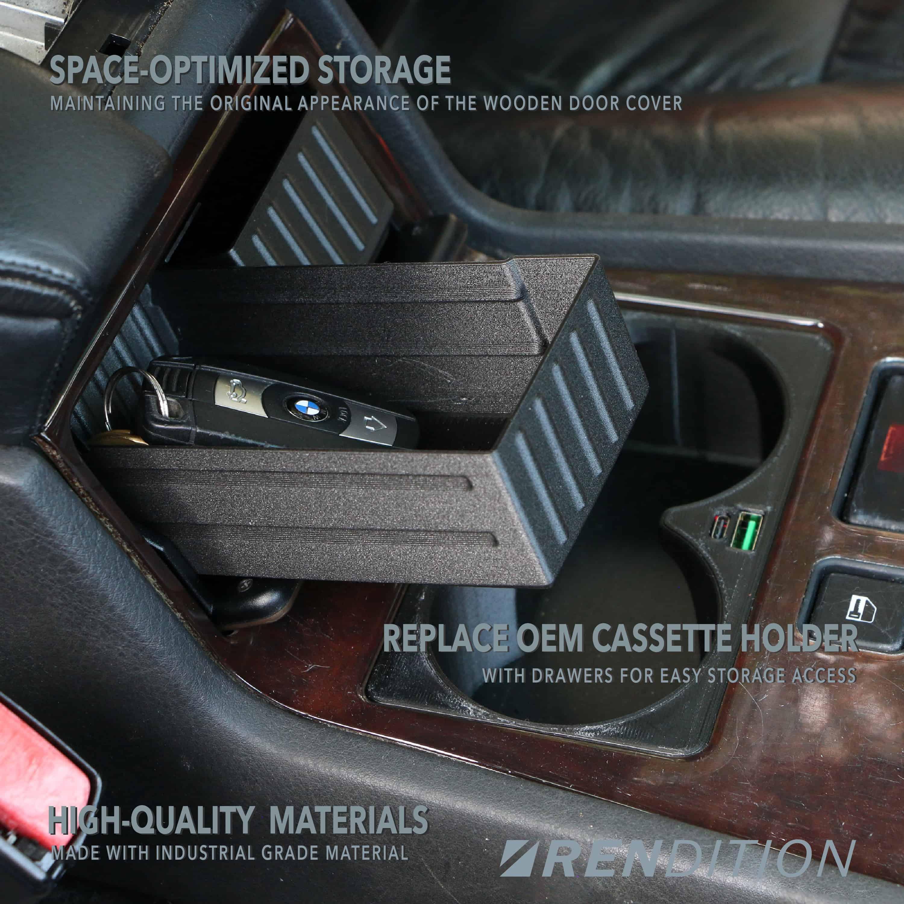 BMW E38 Cassette Box Drawer Conversion / extra storage / life improvement