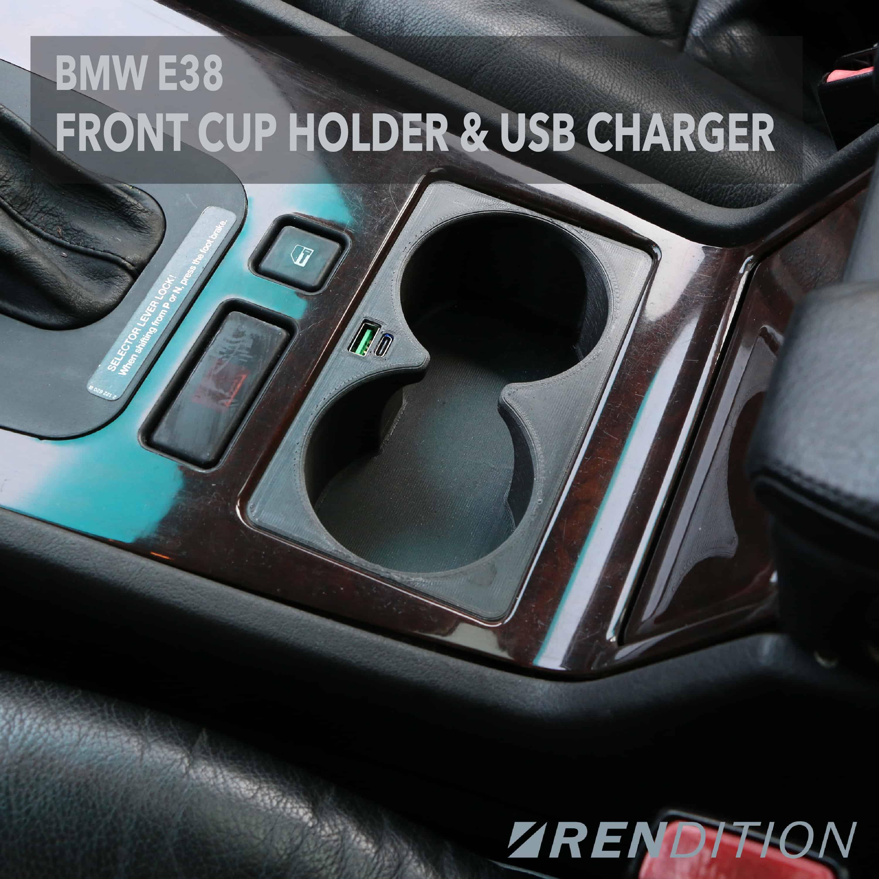 BMW E38 FRONT CUP HOLDER & USB CHARGER