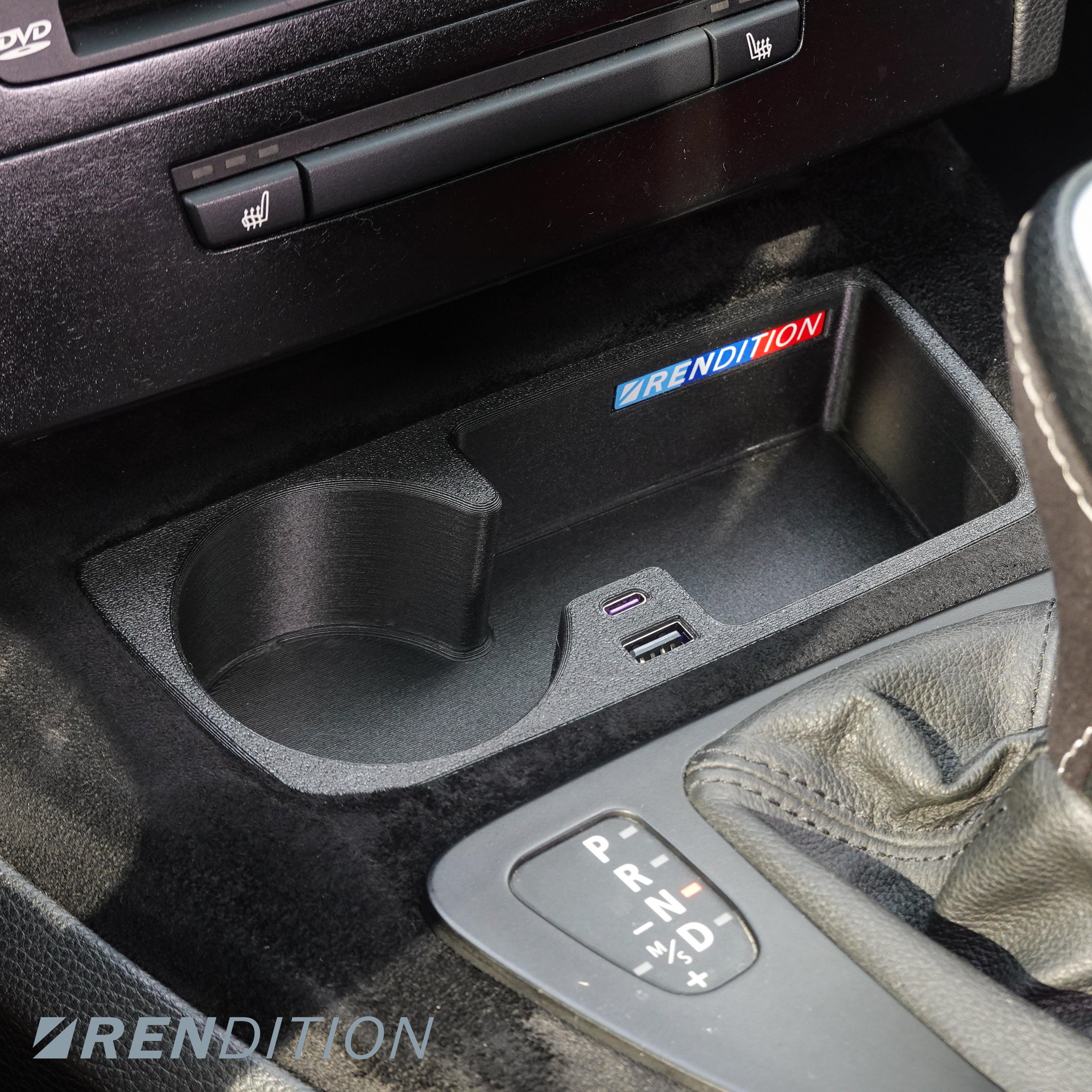 BMW E9X FRONT CUPHOLDER + USB (E90 E91 E92 E93)