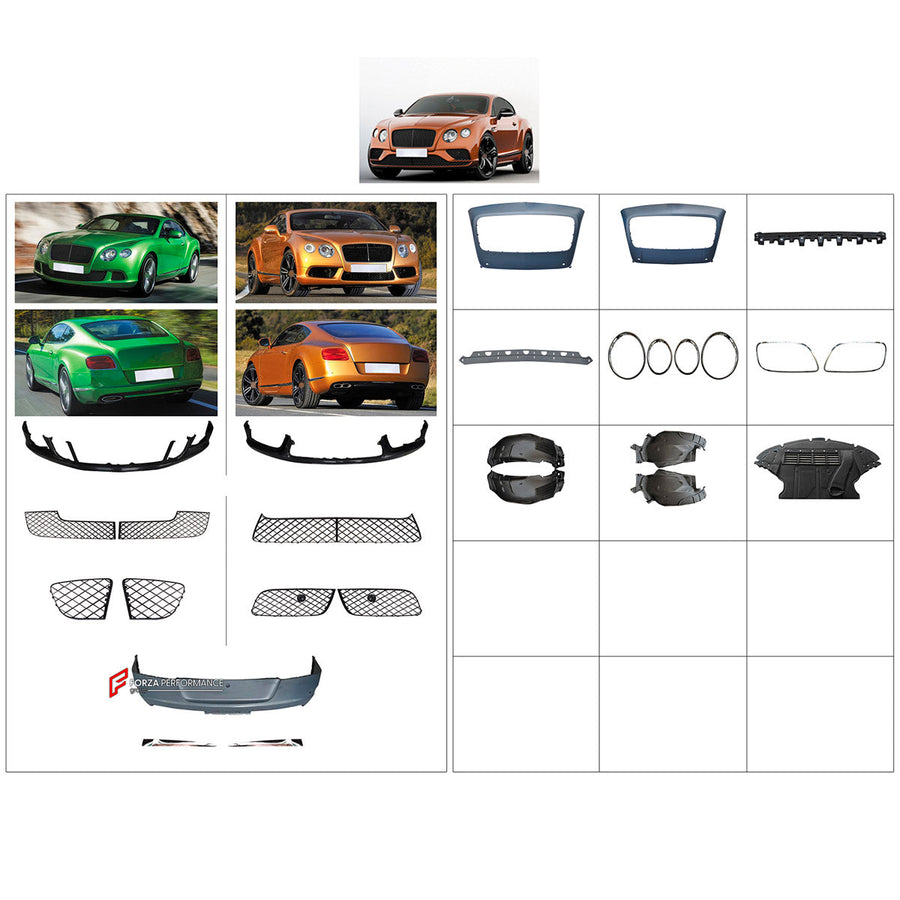 Buy Now BODY KIT for BENTLEY CONTINENTAL GT 4.0 6.0 and upgrade car parts from SIR Tuning at the Best Price. Headlights, Tail lights, Bodykits, Navigations, Body Kit and more - Fast & Free Shipping within Europe, US & Worldwide.