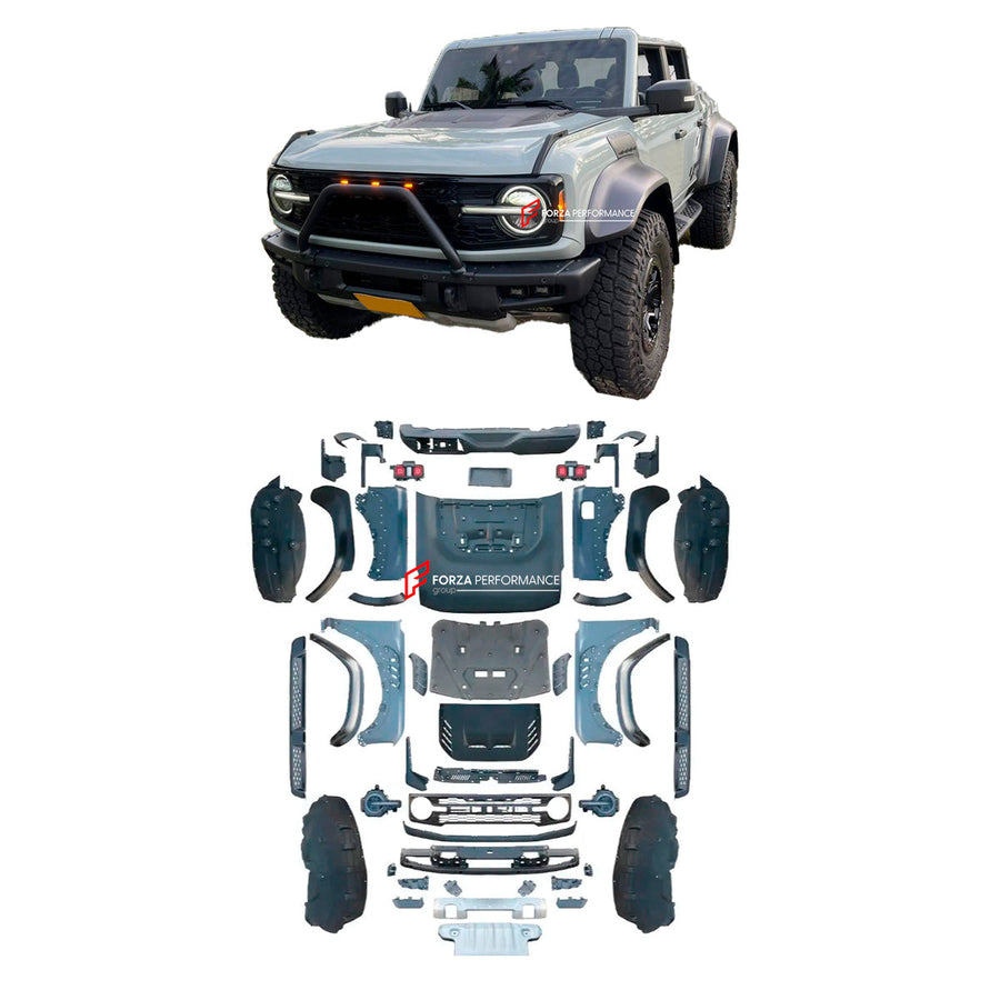 Buy Now CONVERSION BODY KIT for FORD BRONCO VI U725 2021+ UPGRADE to RAPTOR 2022+ FACELIFT and upgrade car parts from SIR Tuning at the Best Price. Headlights, Tail lights, Bodykits, Navigations, body kit and more - Fast & Free Shipping within Europe, US & Worldwide.