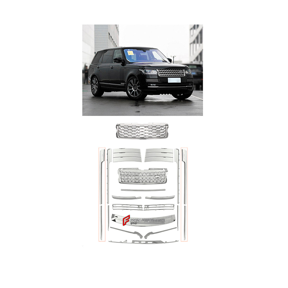 FRONT BUMPER ASSEMBLY AND SIDE SKIRTS for LAND ROVER RANGE ROVER VOGUE 2013 - 2017