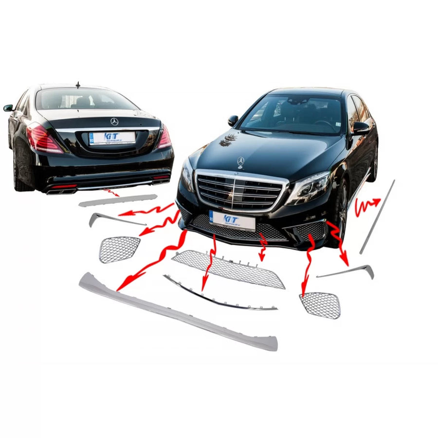 Body Kit Package Ornaments Chrome Moldings suitable for Mercedes S-Class W222 (2013-up) S65 Design – product image 1