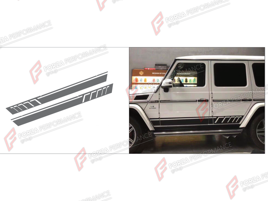 Buy Now BODY SIDE DOOR STICKERS for MERCEDES-BENZ G-CLASS W463 2008 - 2018 and upgrade car parts from SIR Tuning at the Best Price. Headlights, Tail lights, Bodykits, Navigations, Body Kit and more - Fast & Free Shipping within Europe, US & Worldwide.