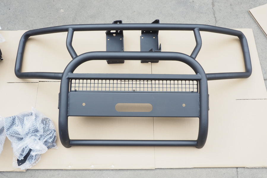 Buy Now Bumper Guard + Winch bracket for New Land Rover DEFENDER L663 2020+ and upgrade car parts from SIR Tuning at the Best Price. Headlights, Tail lights, Bodykits, Navigations, Carbon body kit and more - Fast & Free Shipping within Europe, US & Worldwide.