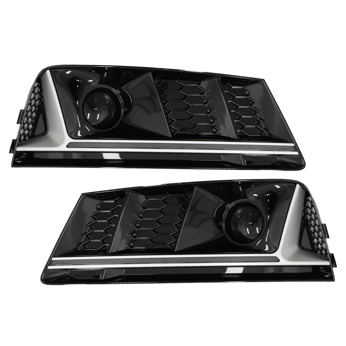 Bumper Lower Grille ACC Covers Side Grilles suitable for Audi A4 B9 Sedan Avant (2016-2018) RS4 Design Silver Edition – produ