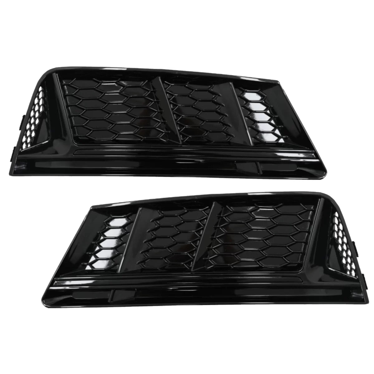 Bumper Lower Grille Covers Side Grilles suitable for Audi A4 B9 Sedan Avant (2016-2018) RS4 Design Black Edition – product im