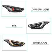 Vland Carlamp Projector Headlights For Hyundai Elantra (Avante MD) 2011-2015