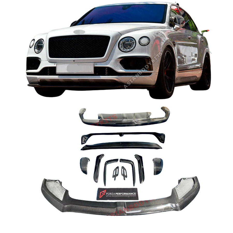 Buy Now CARBON FIBER AERO BODY KIT for BENTLEY BENTAYGA SUV 2015 - 2020 and upgrade car parts from SIR Tuning at the Best Price. Headlights, Tail lights, Bodykits, Navigations, body kit and more - Fast & Free Shipping within Europe, US & Worldwide.