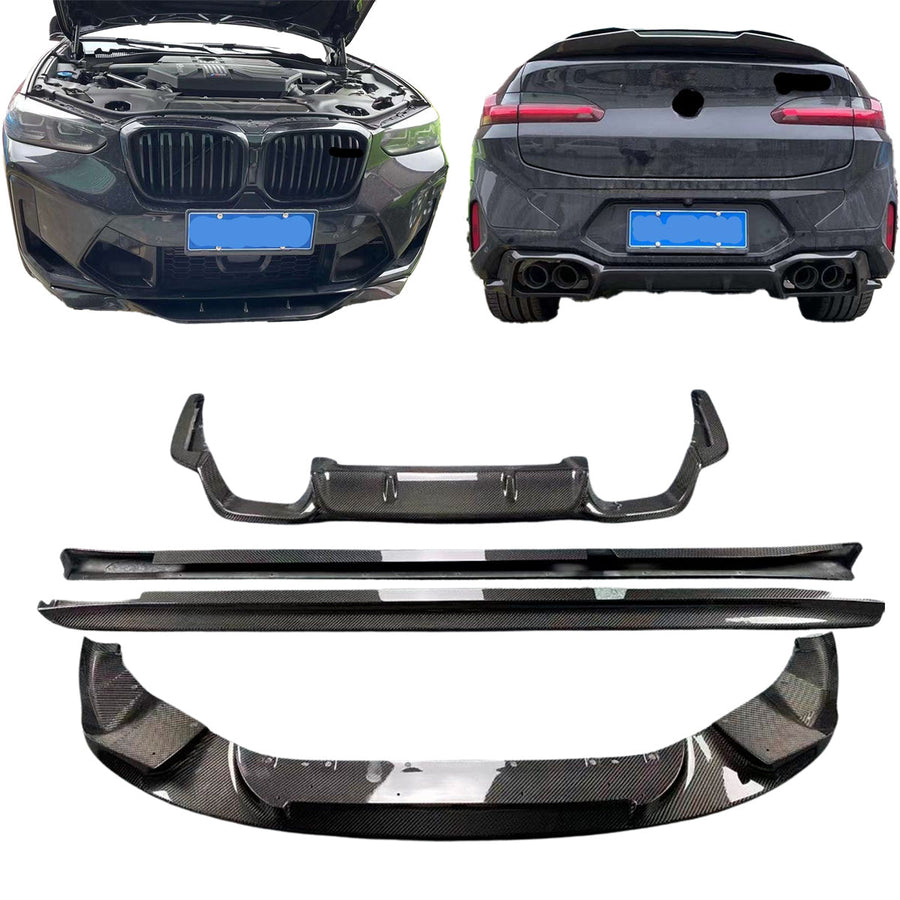 Buy Now CONVERSION CARBON BODY KIT FOR BMW X4 G02 LCI UPGRADE TO X4M F98 LCI 2021+ FACELIFT and upgrade car parts from SIR Tuning at the Best Price. Headlights, Tail lights, Bodykits, Navigations, body kit and more - Fast & Free Shipping within Europe, US & Worldwide.