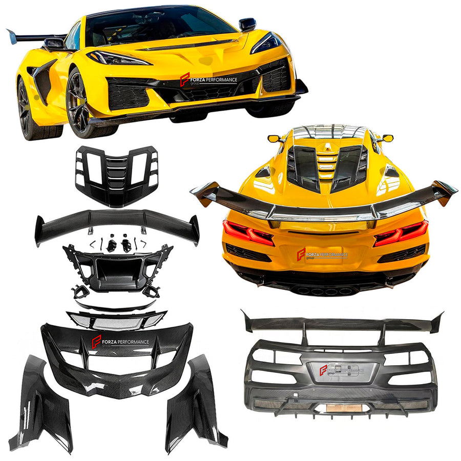 Buy Now CARBON BODY KIT for CHEVROLET CORVETTE C8 Z06 2020+ and upgrade car parts from SIR Tuning at the Best Price. Headlights, Tail lights, Bodykits, Navigations, body kit and more - Fast & Free Shipping within Europe, US & Worldwide.