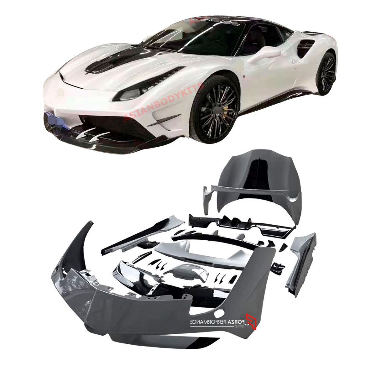 CARBON BODY KIT for FERRARI 488 GTB SPIDER 2015 - 2019