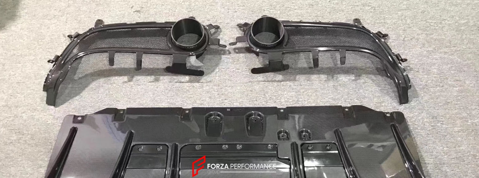 DRY CARBON FIBER EXHAUST TRIMS for FERRARI 488 GTB 2015 - 2019 | SC STYLE