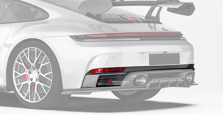 Buy Now DRY CARBON REPLACEMENT UPPER REAR DIFFUSER for PORSCHE 911 992.2 CARRERA 2025+ and upgrade car parts from SIR Tuning at the Best Price. Headlights, Tail lights, Bodykits, Navigations, body kit and more - Fast & Free Shipping within Europe, US & Worldwide.