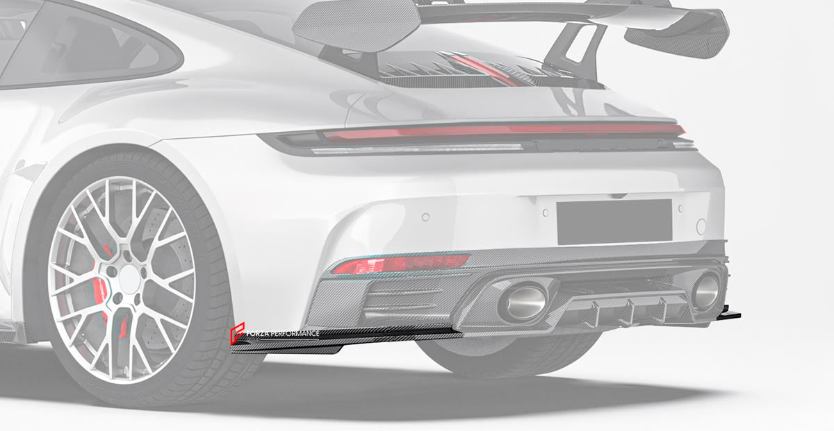 DRY CARBON REAR SIDE SPLITTER for PORSCHE 911 992.2 CARRERA 2025+