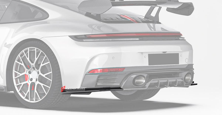 Buy Now DRY CARBON REAR SIDE SPLITTER for PORSCHE 911 992.2 CARRERA 2025+ and upgrade car parts from SIR Tuning at the Best Price. Headlights, Tail lights, Bodykits, Navigations, body kit and more - Fast & Free Shipping within Europe, US & Worldwide.