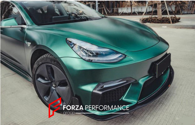 CARBON FIBER BODY KIT for TESLA Model 3 2017+ FRONT LIP REAR DIFFUSER AND BUMPER SIDE SKIRTS