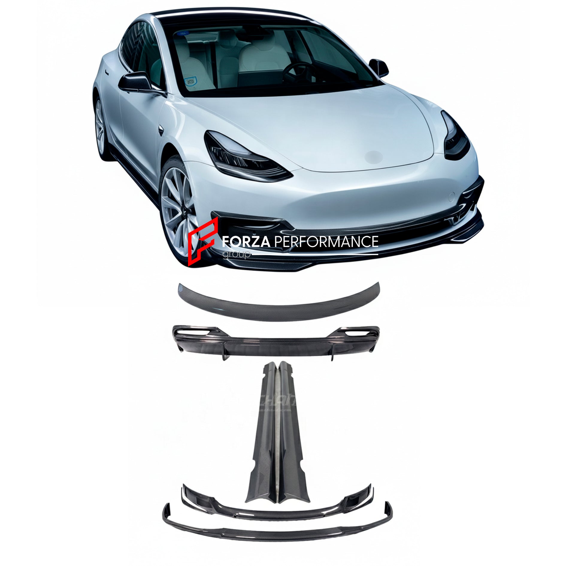IMP PERFORMANCE CARBON BODY KIT for TESLA MODEL 3 2017 - 2023