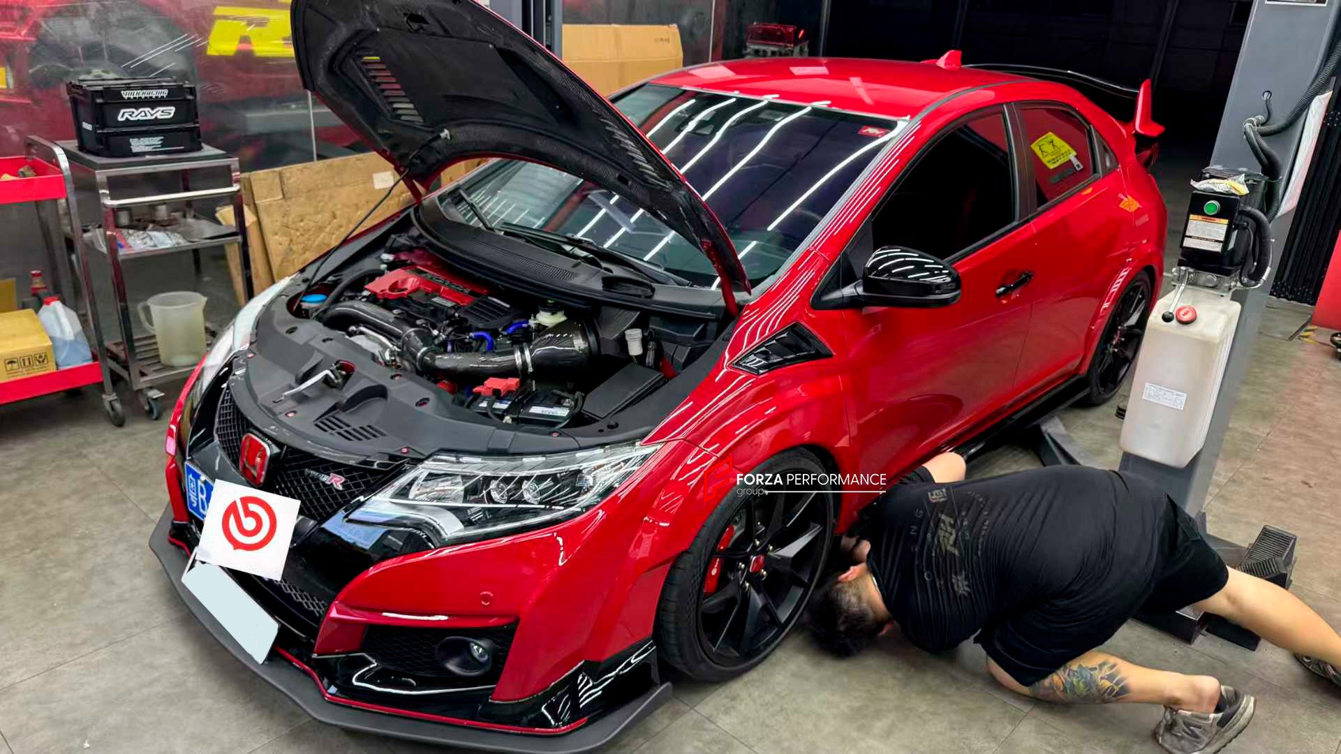 CARBON CERAMIC FRONT BBK BIG BRAKE KIT for HONDA CIVIC TYPE R FK2 2015 - 2017