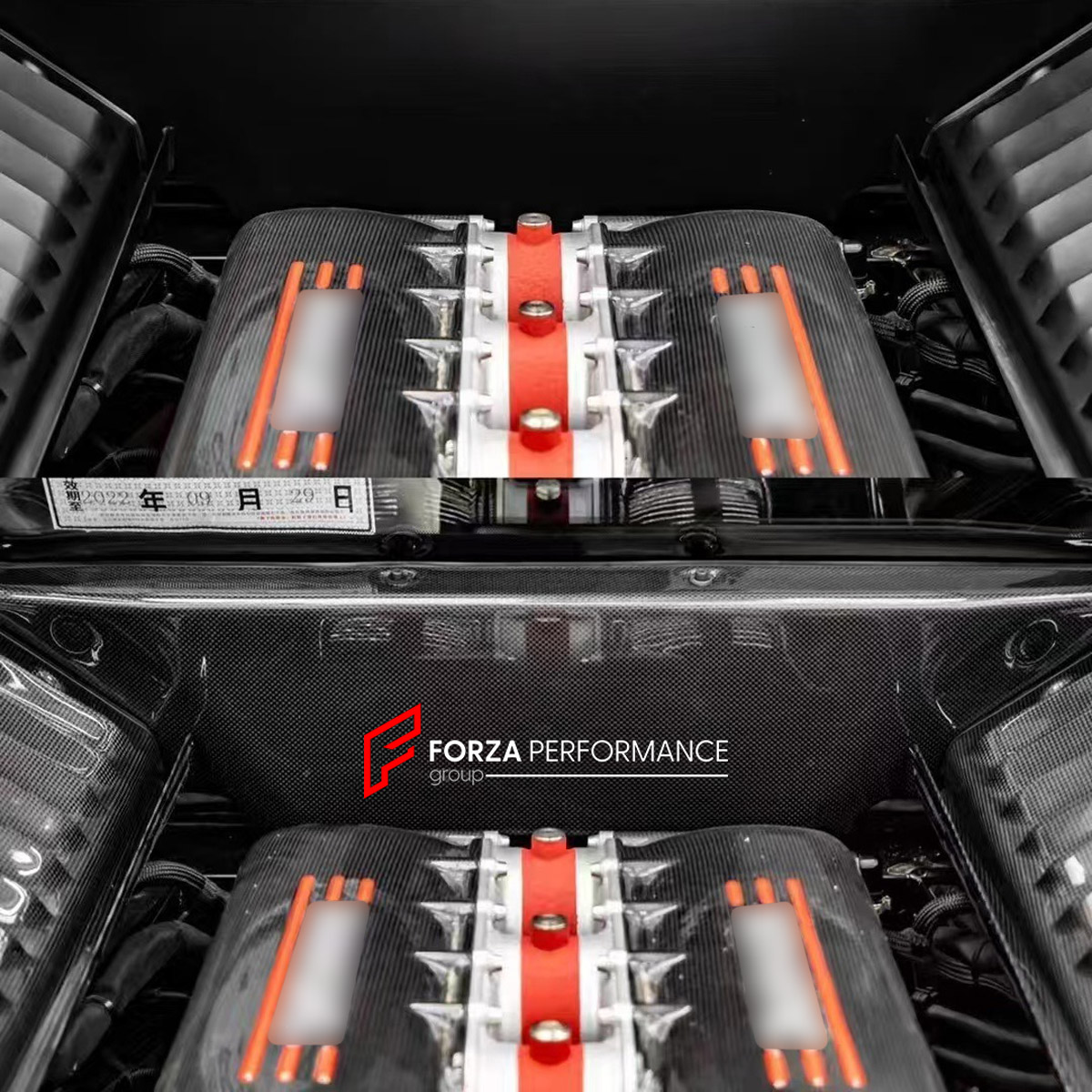 CARBON ENGINE BAY COVER PANELS for FERRARI 458 2009 - 2015