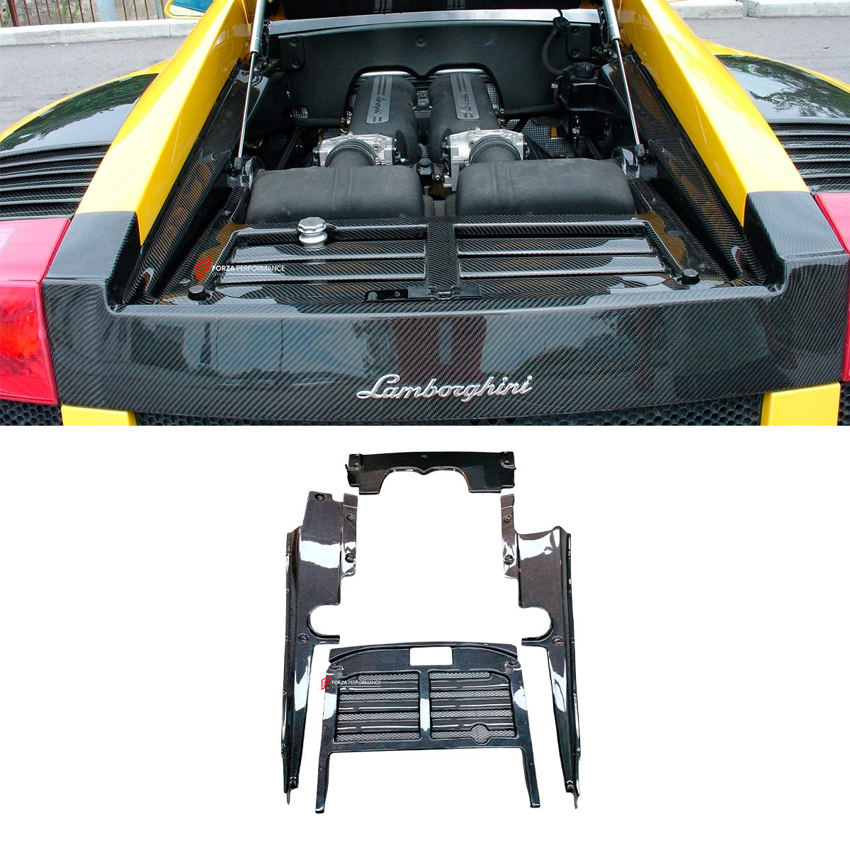 CARBON ENGINE BAY PANELS for LAMBORGHINI GALLARDO COUPE 2003 - 2008